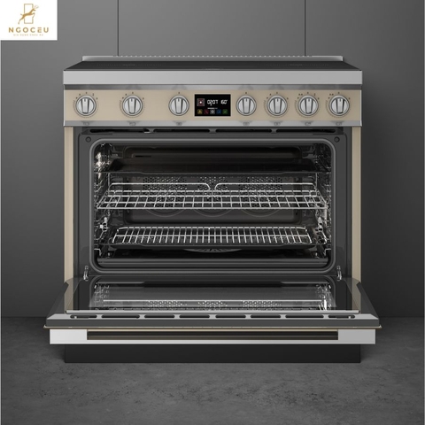 Bếp từ hỗn hợp kèm lò nướng Smeg CPF90I1PML2