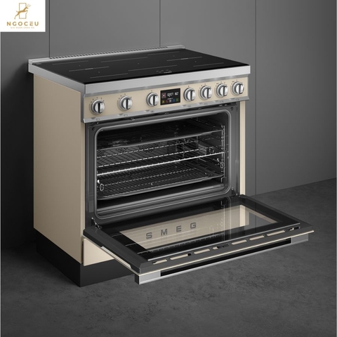 Bếp từ hỗn hợp kèm lò nướng Smeg CPF90I1PML2