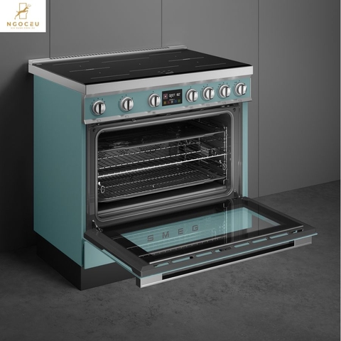 Bếp từ hỗn hợp kèm lò nướng Smeg CPF90I1PEG2