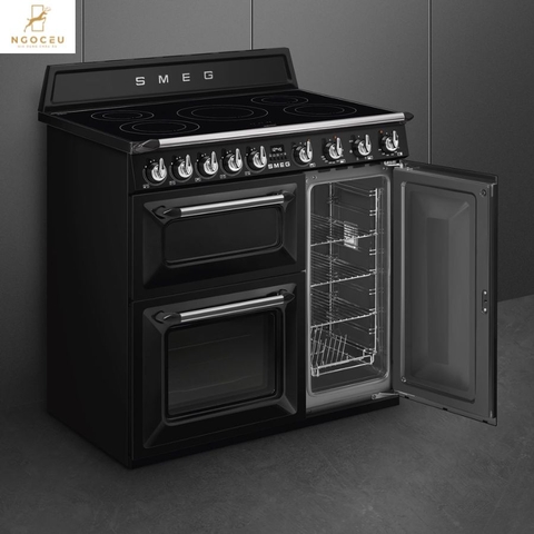 Bếp từ hỗn hợp kèm lò nướng Smeg TR93IBL2