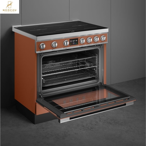 Bếp từ hỗn hợp kèm lò nướng Smeg CPF90I1PAC2