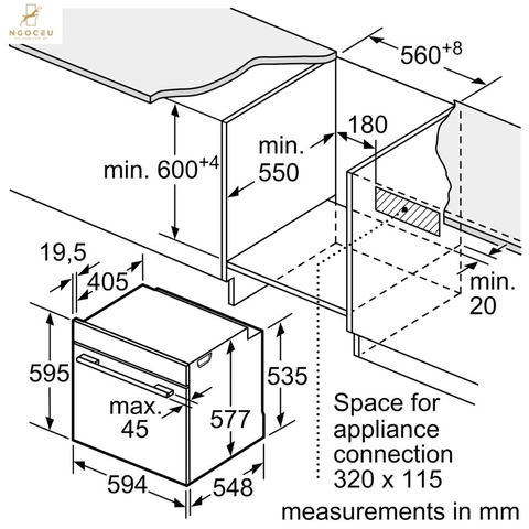 Lò nướng âm tủ Bosch HBG7341B1B - Series 8
