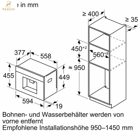 Máy pha cà phê âm tủ - Accent Line - Bosch CTL9181B0 - Series 8