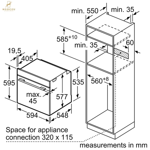Lò nướng âm tủ Bosch HBG7341B1B - Series 8