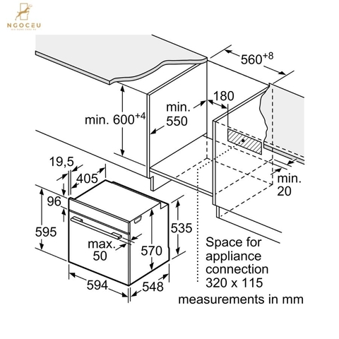 Lò nướng âm tủ - Accent Line - Bosch HQA4720B3 - Series 4