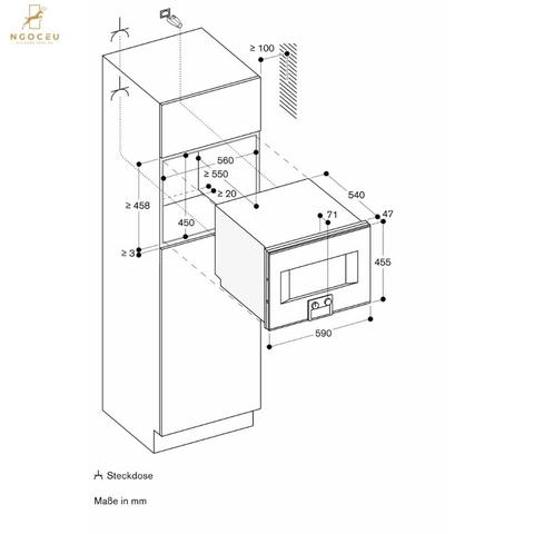 Lò nướng kèm hấp cánh trái Gaggenau BS451111 Series 400 - Màu Thép Không Gỉ