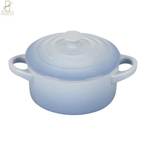 Nồi sứ Le Creuset 8 oz Mini Round Cocotte 10cm - Màu Coastal Blue