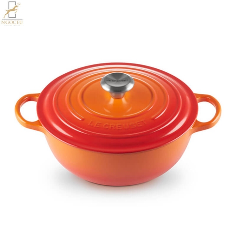 Nồi lòng sâu Le Creuset La Marmite, Schwarzes Interieur, 32cm – Màu cam