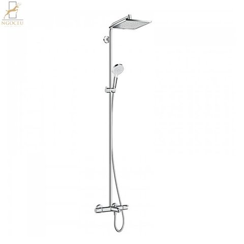 Bộ sen cây bát vuông 3 vòi Hansgrohe Crometta E240 Showerpipe 1jet - 27298000