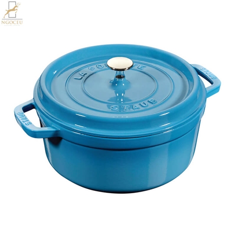 Staub – Nồi gang tròn Màu Xanh Nhạt – 20cm