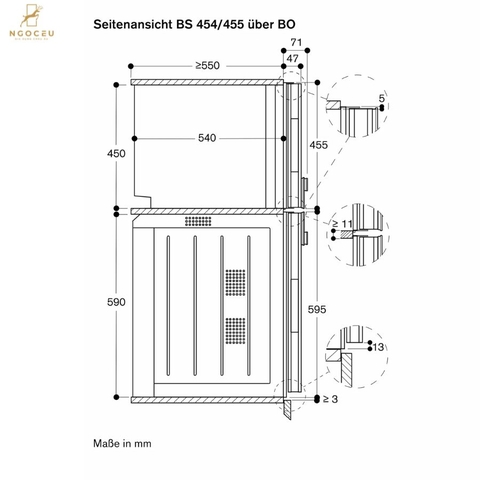 Lò nướng kèm hấp cánh trái Gaggenau BS451111 Series 400 - Màu Thép Không Gỉ