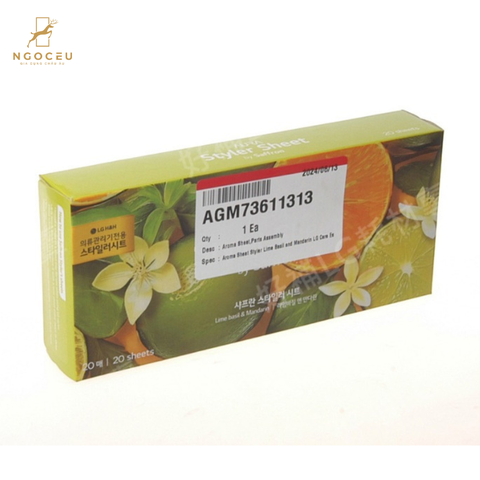 Giấy thơm Aura Styler sheet dùng cho máy giặt khô LG styler - Mùi chanh, húng quế và quýt