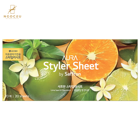 Giấy thơm Aura Styler sheet dùng cho máy giặt khô LG styler - Mùi chanh, húng quế và quýt