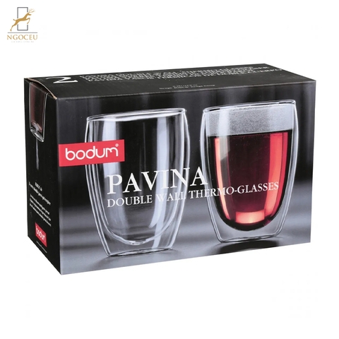 Set 2 cốc thủy tinh 2 lớp Bodumpavina espresso glasses set, double-wall, insulated, clear glasses - 0,45L - 2 stuck 450ml