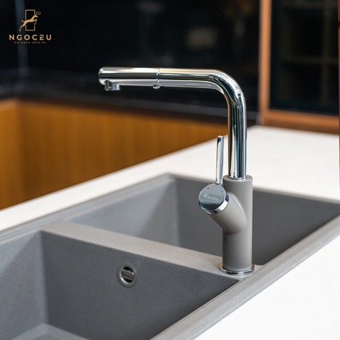 Vòi rửa bát rút dây Artan Grey