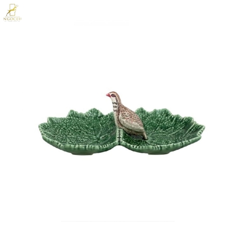 Bordallo – Leaves – Đĩa Lá Đôi (Đa Đa) – 22cm