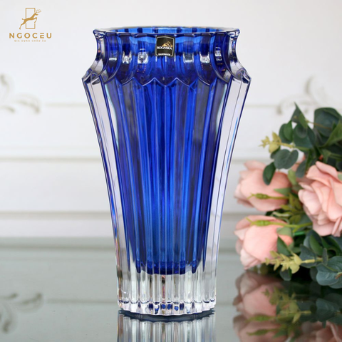 Bình hoa Rogaska Crown Jewel 25cm - Màu xanh dương
