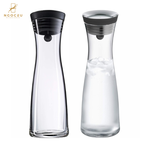 Bình thủy tinh WMF Wasserkaraffe Basic 1L - Nắp bạc