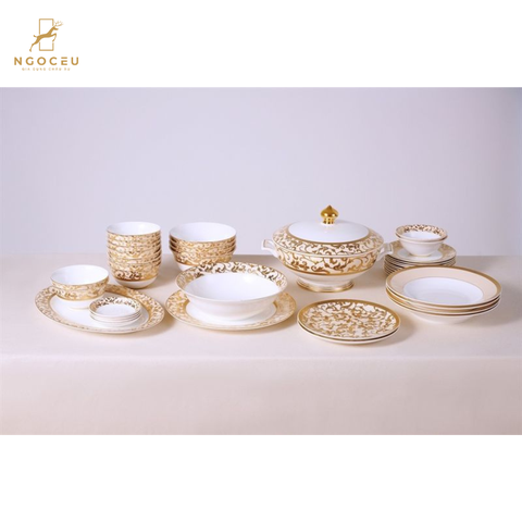 Bộ đồ ăn 41 món kẻ kem KV SPEDONA