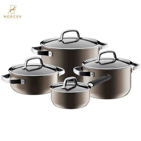 Bộ nồi 4 món kèm quánh - WMF Fusiontec Mineral Dark Brass - Màu Đồng Thau Đậm