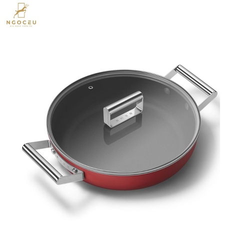 Chảo chống dính có nắp Smeg CKFD2811RDM - 28cm