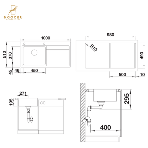 Chậu rửa bát Blanco Divon II 5 S-IF 521660 - Bên phải