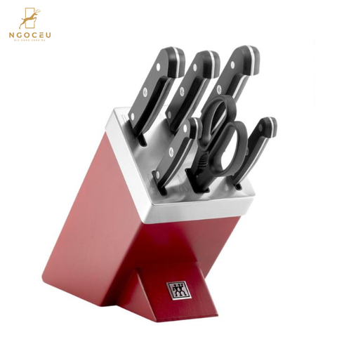 Bộ dao 7 món tự mài Zwilling Gourmet - Màu đỏ