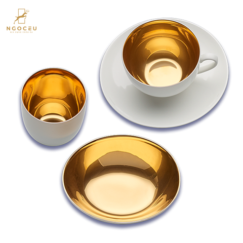 Cốc trà cafe 0,25l DIBBERN Goldrausch S0110810600  - Trắng/Gold