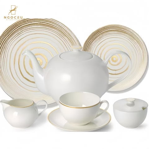 Đĩa lót 16cm Dibbern Golden Timber 0310909000 - Trắng/Gold
