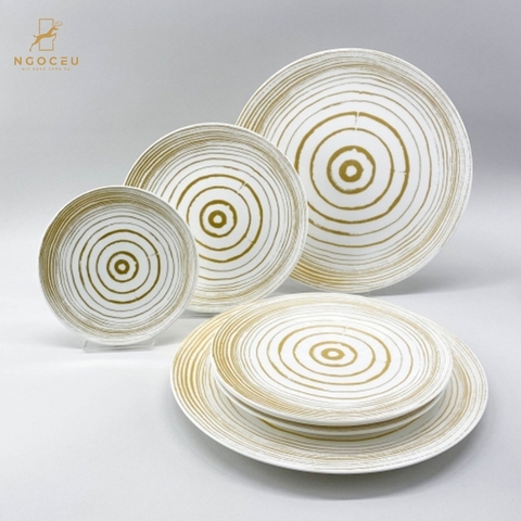 Đĩa lót 16cm Dibbern Golden Timber 0310909000 - Trắng/Gold