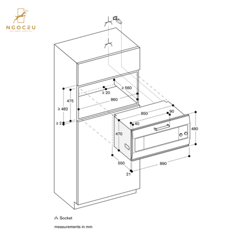 Lò vi sóng âm tủ Gaggenau EB333111 - Màu Xám
