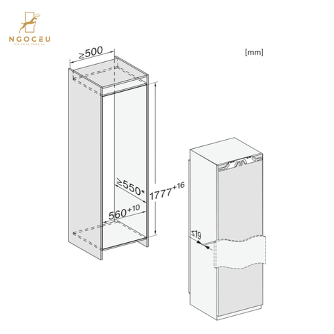 Tủ đông âm tủ Miele FNS 7794 DL