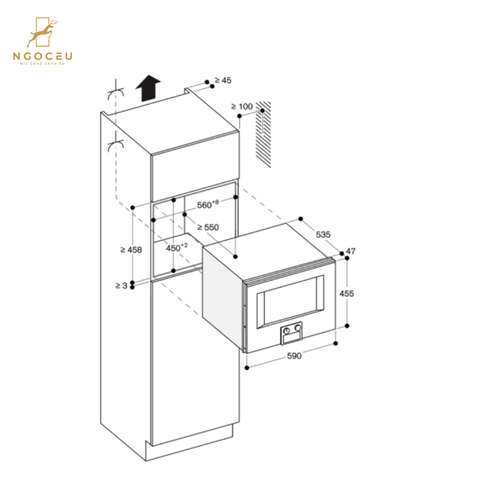 Lò vi sóng kết hợp nướng cánh trái Gaggenau BM455110 - Serie 400 - Màu Bạc