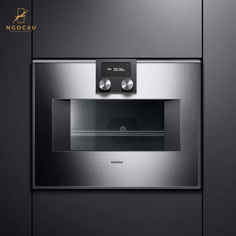 Lò vi sóng kết hợp nướng cánh phải Gaggenau BM450110 - Serie 400 - Màu Bạc