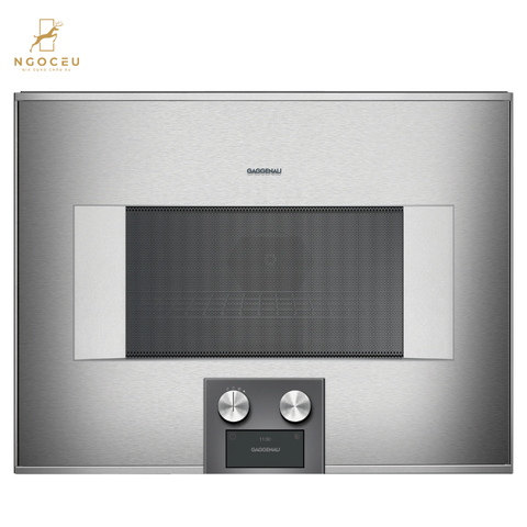 Lò nướng kết hợp lò vi sóng cánh phải Gaggenau BM454110 - Serie 400 - Màu Bạc