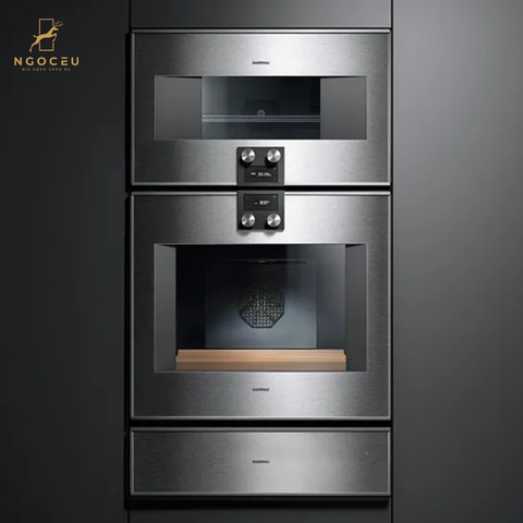 Lò nướng kết hợp lò vi sóng cánh phải Gaggenau BM484110 - Serie 400 - Màu Bạc