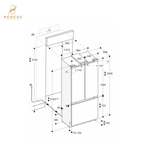 Tủ lạnh âm cửa kiểu pháp 576L - Gaggenau RVY497190 - Serie 400