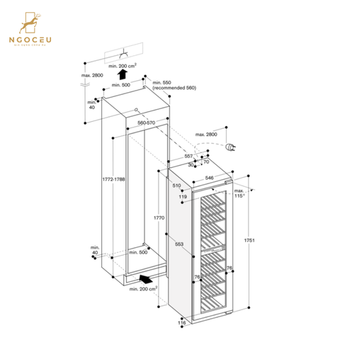 Tủ bảo quản rượu vang Gaggenau RW 282262 - Serie 200