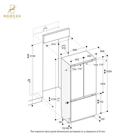 Tủ mát kết hợp tủ đông 511L - Gaggenau RY492303 - Serie 400