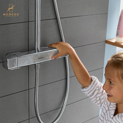 Bộ sen cây bát vuông 3 vòi Hansgrohe Croma E 280 Showerpipe - 27630000