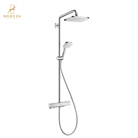 Bộ sen cây bát vuông 3 vòi Hansgrohe Croma E 280 Showerpipe - 27630000
