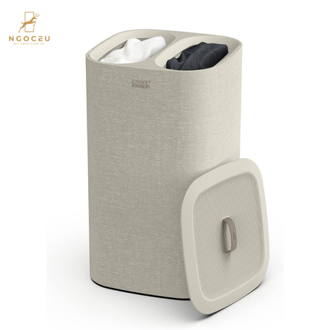 Thùng đựng đồ giặt 2 ngăn có quai xách Joseph Joseph 50019 Tota 60L - Màu kem