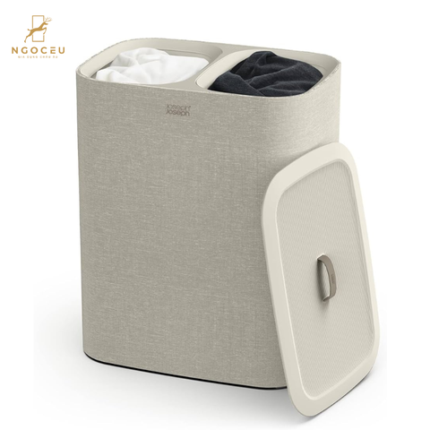 Thùng đựng đồ giặt 2 ngăn có quai xách Joseph Joseph 50020 Tota 90L - Màu kem