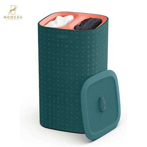 Thùng đựng đồ giặt 2 ngăn có quai xách Joseph Joseph 50022 Tota Pop 60L - Màu xanh lá cây