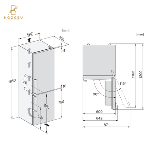 Tủ lạnh 308L độc lập Miele KF 4472 CD