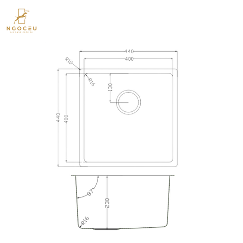 Chậu rửa bát Konox Tari 400SM