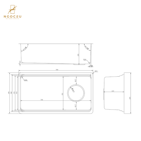 Chậu rửa bát Konox Tari 780SM