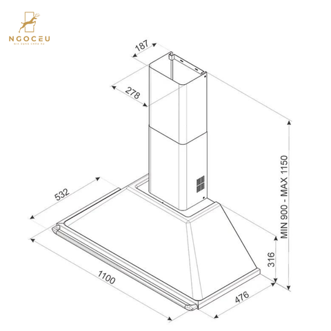 Máy hút mùi Smeg KTR110XE - 110cm