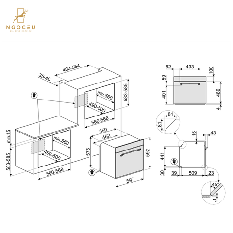 Lò nướng Smeg Cortina SF67C1PO