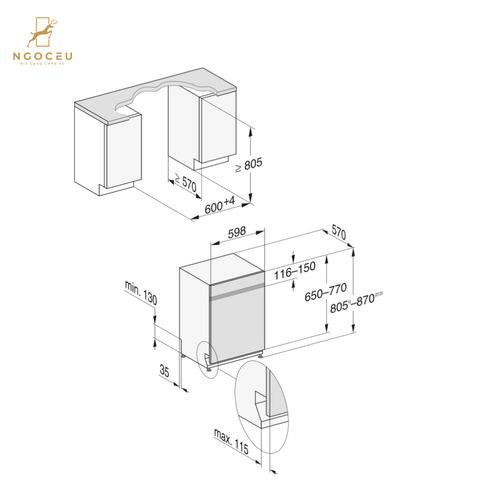 Máy rửa bát bán âm Miele G 7131 SCi AD 125 Edition